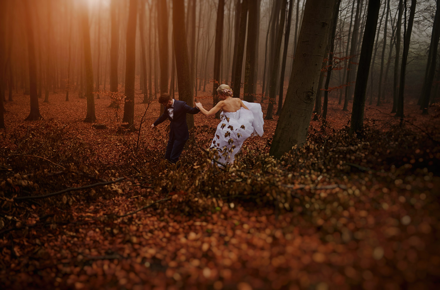 Przybynów, sesja ślubna, Tomasz Konopka ,fotografia ślubna Śląsk , sesja w lesie 